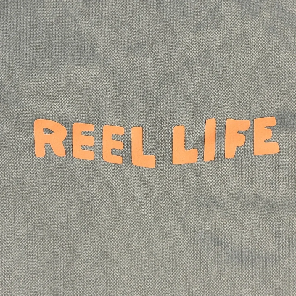 Reel Life Mens Rash Guard Shirt Small Gray UV Sun Protection Long Sleeve Swim